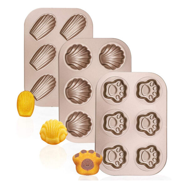 Food Grade Heat-resistant 6 Cups Muffin Pan Shell Shape Non Stick Muffin Pan