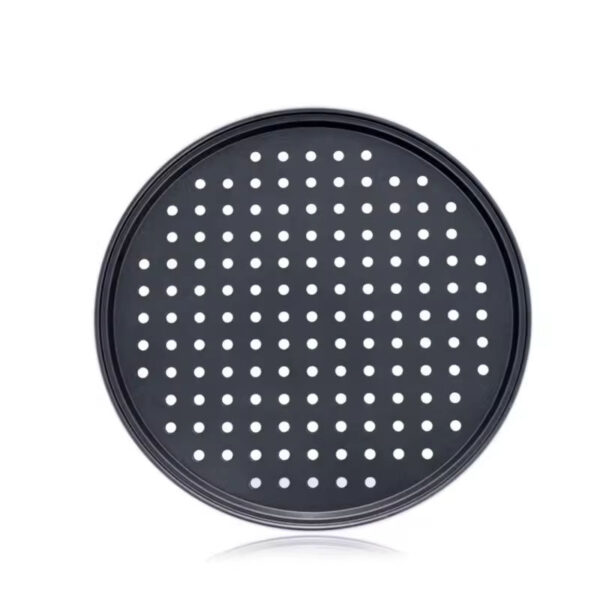 1 Pizza Tray with Anodized Surface Round Dark Gray Hard-coated Aluminum Alloy