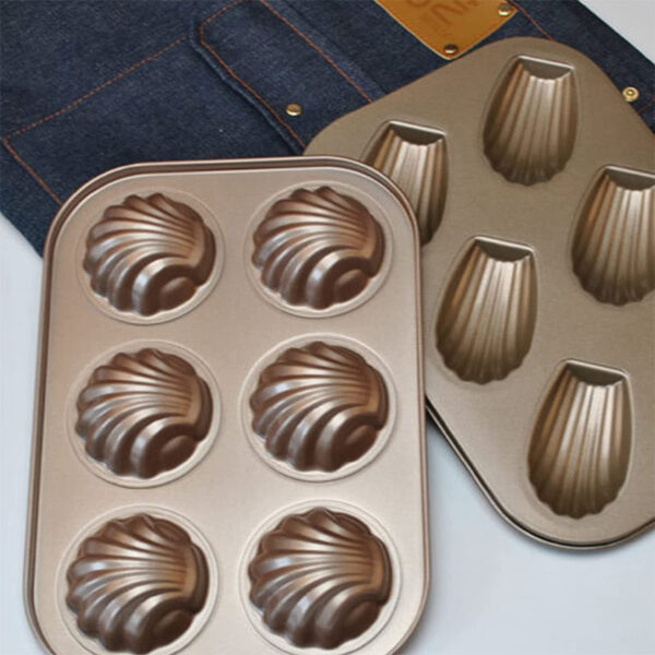 Food Grade Heat-resistant 6 Cups Muffin Pan Shell Shape Non Stick Muffin Pan