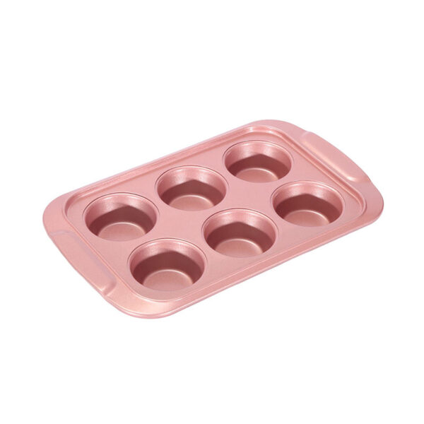 6 Cups Non Stick Round Paper Cup Cake Pan Carbon Steel Muffin Cake Mold