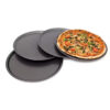 6 Pizza Tray with Anodized Surface Round Dark Gray Hard-coated Aluminum Alloy