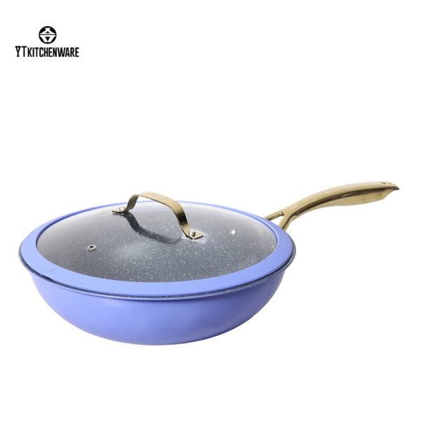 Hot Sell Pots and Pans with Stainless Steel Handle Purple 11pcs Ceramic Coating Cookware Set