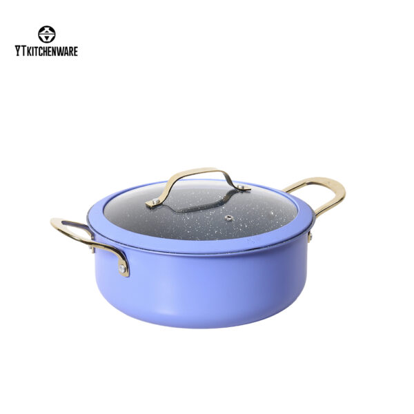 Hot Sell Pots and Pans with Stainless Steel Handle Purple 11pcs Ceramic Coating Cookware Set