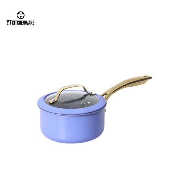 Hot Sell Pots and Pans with Stainless Steel Handle Purple 11pcs Ceramic Coating Cookware Set