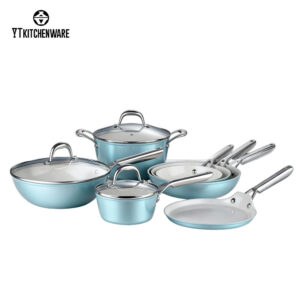 002 Cook Better Every Day with This Pressure-Style Ceramic Cookware Set — Food-Grade, Trendy Blue, Factory-Direct & OEM/ODM Ready