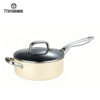 002 Cream Enamel Cookware Set – Stylish Mirror-Finish Handles, Durable Nonstick, Factory-Direct Quality