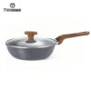 Love the Look, Enjoy the Cook — Premium Stone-Finish Nonstick Set with Wood-Grain Handles, Thick Durable Body & Food-Grade Coating