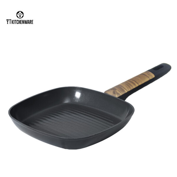 004 Premium Forged Aluminum Cookware Set with Wood-Look Handles – Nonstick, Durable, Factory Direct