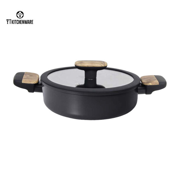 005 Premium Forged Aluminum Cookware Set with Wood-Look Handles – Nonstick, Durable, Factory Direct
