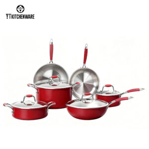 Popular Red Impress Stainless Steel Cookware Set with Culinary Edge: Durable, Stylish, and Ready for Every Meal