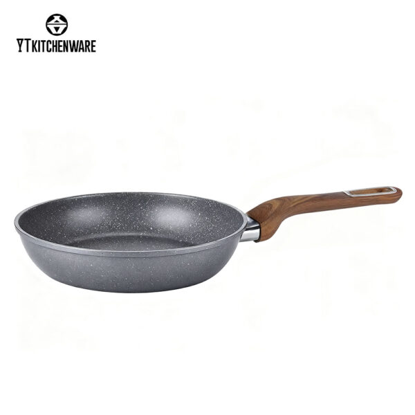 Love the Look, Enjoy the Cook — Premium Stone-Finish Nonstick Set with Wood-Grain Handles, Thick Durable Body & Food-Grade Coating