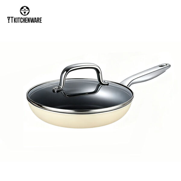 005 Cream Enamel Cookware Set – Stylish Mirror-Finish Handles, Durable Nonstick, Factory-Direct Quality
