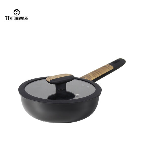007 Premium Forged Aluminum Cookware Set with Wood-Look Handles – Nonstick, Durable, Factory Direct