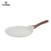 Stylish Speckle White Aluminum Cookware: Wood-Grain Handles, Durable Craft & Certified Safety – Factory Price Deals