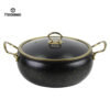 Premium Black & Gold Speckled Aluminum Bulginging Pot – Elegant & Durable Cookware for the Modern Kitchen