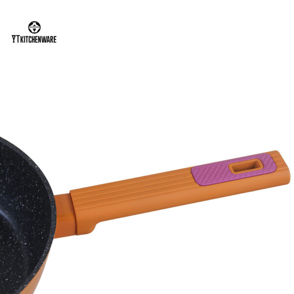 Factory Direct Sale Orange Non-Stick Aluminum Pan – LFGB Certified, Durable & Easy to Clean