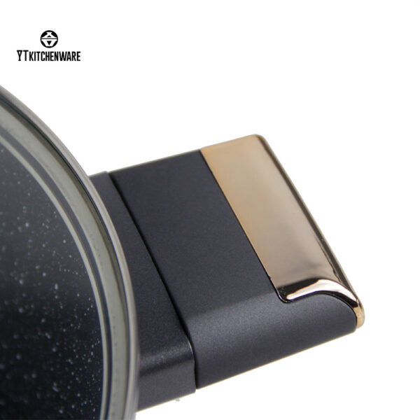 Hot Sell Black Non-Stick Aluminum Pan with Gold Accessories – Durable, Stylish & Easy to Clean