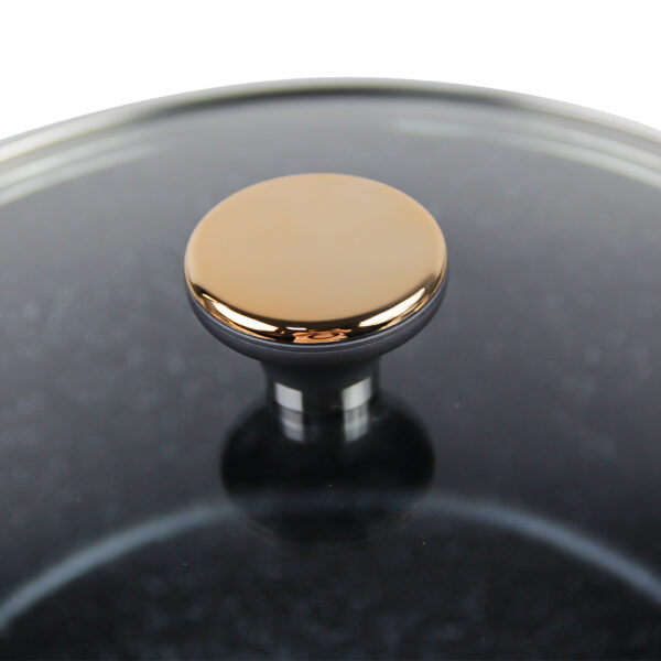 Hot Sell Black Non-Stick Aluminum Pan with Gold Accessories – Durable, Stylish & Easy to Clean