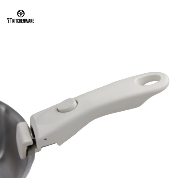 White Impress Culinary Edge Stainless Steel Pot with Detachable Handle – Space-Saving, Stylish & Convenient for Easy Storage