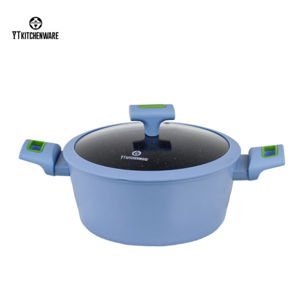 Popular Blue Non-Stick Aluminum Forged Cookware with Silicone Accessories – Durable, Heat-Resistant & Easy to Use