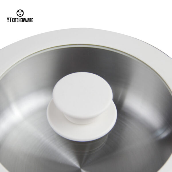 White Impress Culinary Edge Stainless Steel Pot with Detachable Handle – Space-Saving, Stylish & Convenient for Easy Storage