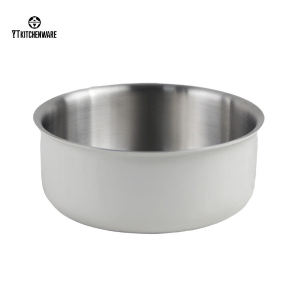 White Impress Culinary Edge Stainless Steel Pot with Detachable Handle – Space-Saving, Stylish & Convenient for Easy Storage