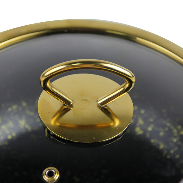 Premium Black & Gold Speckled Aluminum Bulginging Pot – Elegant & Durable Cookware for the Modern Kitchen