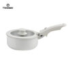 White Impress Culinary Edge Stainless Steel Pot with Detachable Handle – Space-Saving, Stylish & Convenient for Easy Storage