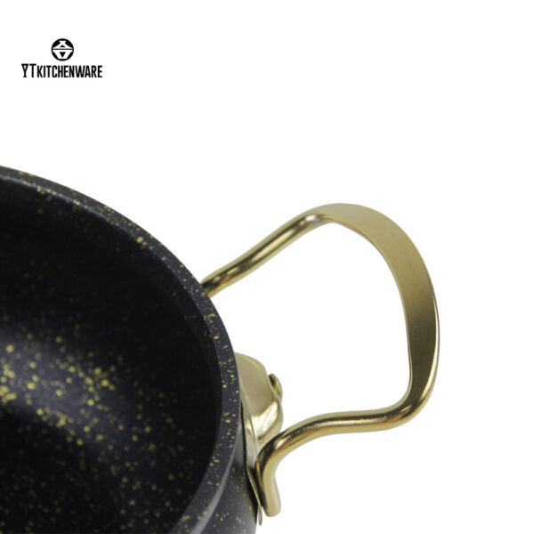 Premium Black & Gold Speckled Aluminum Bulginging Pot – Elegant & Durable Cookware for the Modern Kitchen