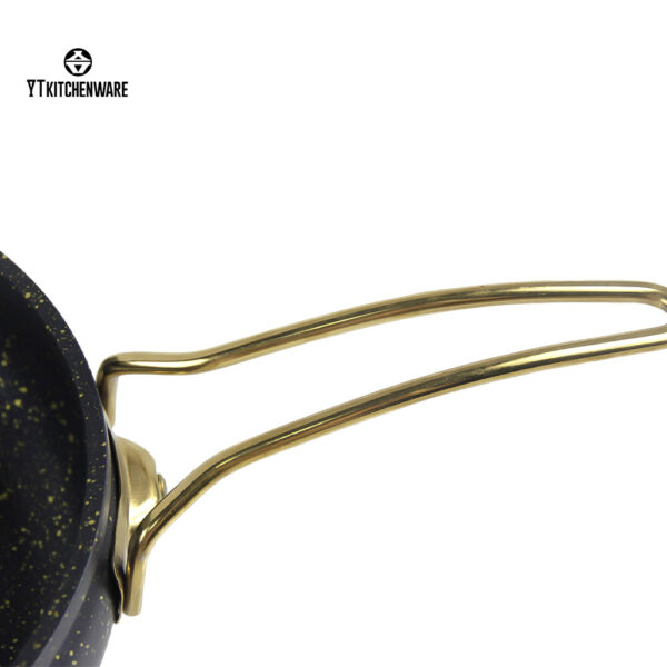 Premium Black & Gold Speckled Aluminum Bulginging Pot – Elegant & Durable Cookware for the Modern Kitchen