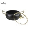 Premium Black & Gold Speckled Aluminum Bulginging Pot – Elegant & Durable Cookware for the Modern Kitchen