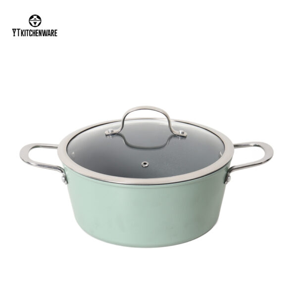 【Factory Direct】Light Green Pressure-Like Cookware Set with Ceramic Coating– Cook Meals Faster! Easy-Clean for Daily Home Cooking