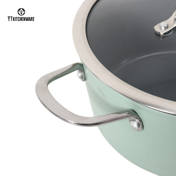 【Factory Direct】Light Green Pressure-Like Cookware Set with Ceramic Coating– Cook Meals Faster! Easy-Clean for Daily Home Cooking