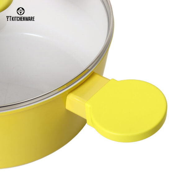 BY2514 (1) 【Factory Direct】Bright Yellow Pressure-Like Cookware Set – Cook, Simmer & Fry Faster! Non-Stick, Easy-Clean for Daily Home Meals