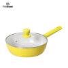 BY2514 (6) 【Factory Direct】Bright Yellow Pressure-Like Cookware Set – Cook, Simmer & Fry Faster! Non-Stick, Easy-Clean for Daily Home Meals