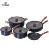 Black Rolled-Edge Cookware Set – Fry, Simmer & Sear All in One! Non-Stick, Easy-Clean & Durable for Daily Family Meals