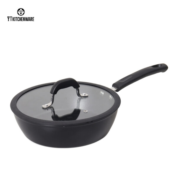 Sleek Black Non-Stick Aluminum Cookware Set: Durable Craft, Comfort Handles & Factory-Direct Deals