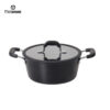 Sleek Black Non-Stick Aluminum Cookware Set: Durable Craft, Comfort Handles & Factory-Direct Deals