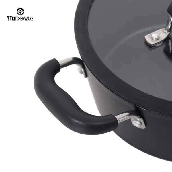 Sleek Black Non-Stick Aluminum Cookware Set: Durable Craft, Comfort Handles & Factory-Direct Deals