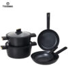 Black Forged-Aluminum Cookware Set – Durable Build, Quick Heating, Premium Nonstick Coating