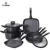 Heavy-Duty Forged Aluminum Cookware Set – Even Heat, Certified Safe Coating,OEM&ODM supported