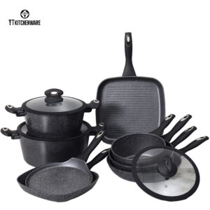 Heavy-Duty Forged Aluminum Cookware Set – Even Heat, Certified Safe Coating,OEM&ODM supported