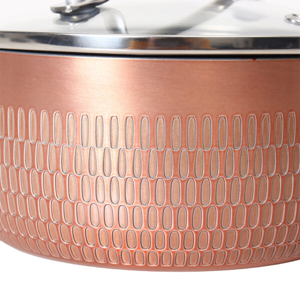 BY2533 (5) Premium Impressed Yukihira Cookware Set – Aluminum Body, Nonstick Coating & Elegant Hammered Finish