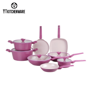 Popular Vibrant Pink Forged Cookware Set – Perfect for Everyday Meals, Easy to Clean and Durable