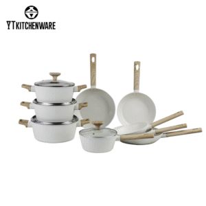 Factory Direct Sale Non-Stick Coating Cookware Set With Vertical-Rib