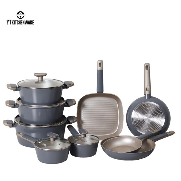 Modern Forged Aluminum Cookware Set – Sleek Look, Quick Heat Response, Premium Nonstick Performance