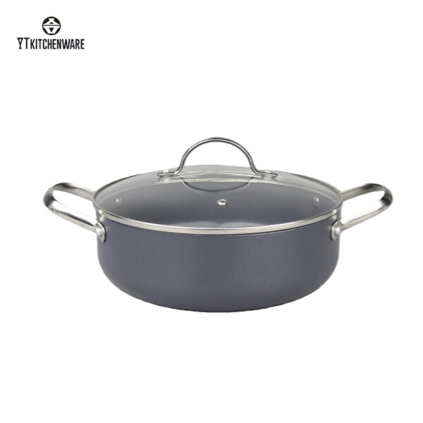 Popular Nonstick Aluminum Cookware Set with Glass Lids & Stainless Steel Handles |OEM and ODM Supported & Wholesale