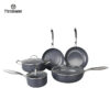 Popular Nonstick Aluminum Cookware Set with Glass Lids & Stainless Steel Handles |OEM and ODM Supported & Wholesale