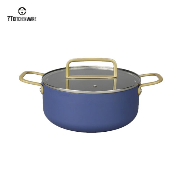 Nonstick Aluminum Cookware Set with Glass Lids & Metal Handles | Premium Pots & Pans for Home & Wholesale