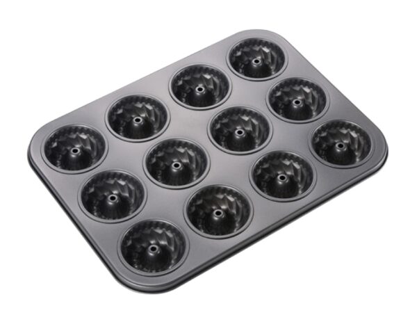 12-Cup Non-Stick Mini Bundt Muffin Pan | Heavy-Duty Carbon Steel Bakeware with Even Heat Distribution